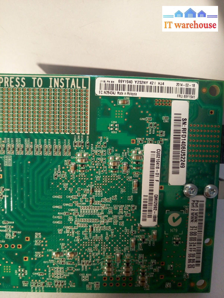 - 3X Ibm Qmi2592 69Y1940 69Y1941 Fc3172 2-Port 8Gb Fibre Channel Card @@@