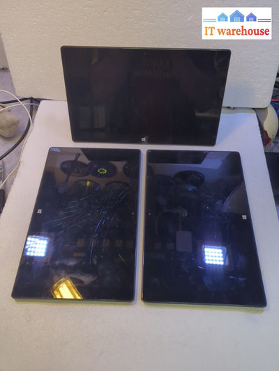 - 3X Microsoft Surface 1516 Windows Rt Black 32Gb/64Gb (No Power On As Is)
