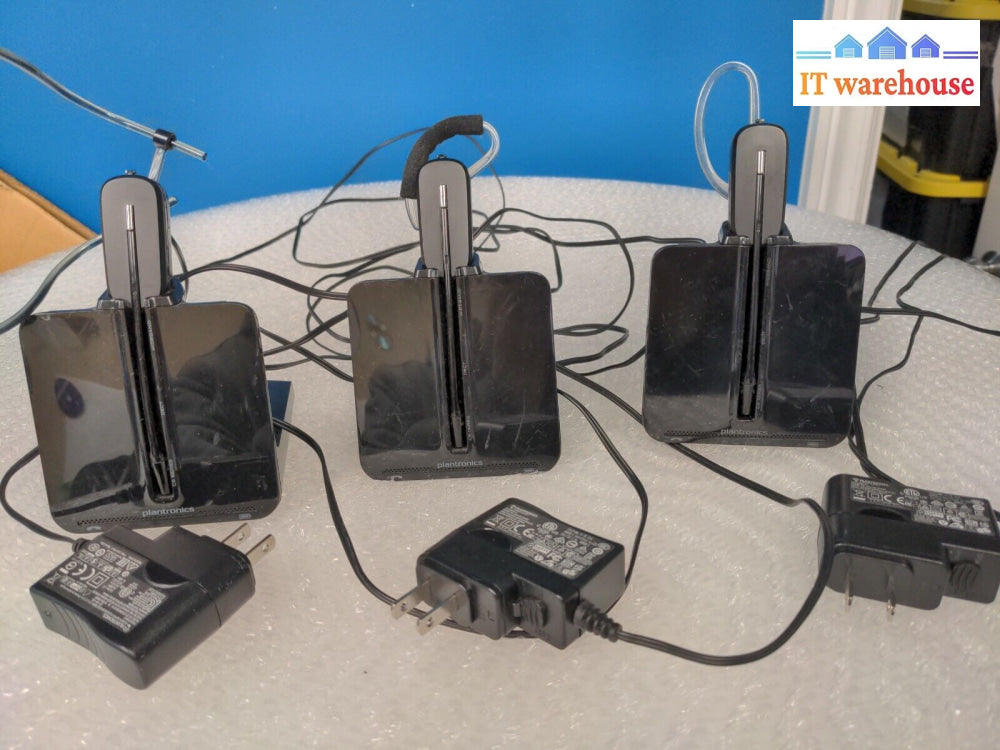 - 3X Plantronics C054 Base + Wh500 Wireless Headset System