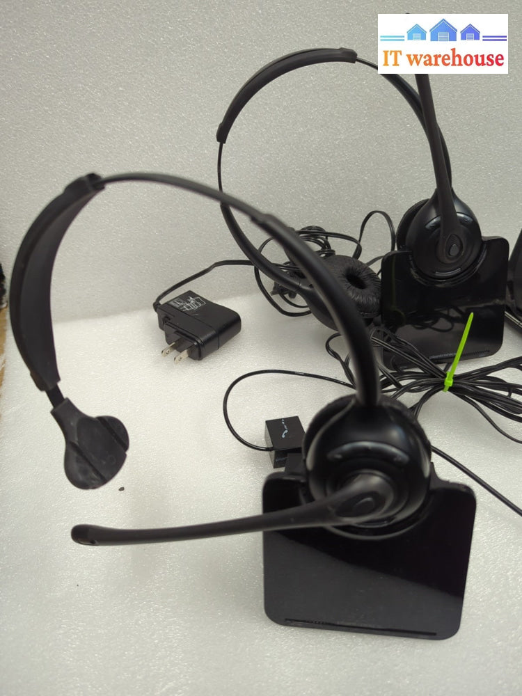 3x Plantronics Wireless Headset With Charging Base & AC
