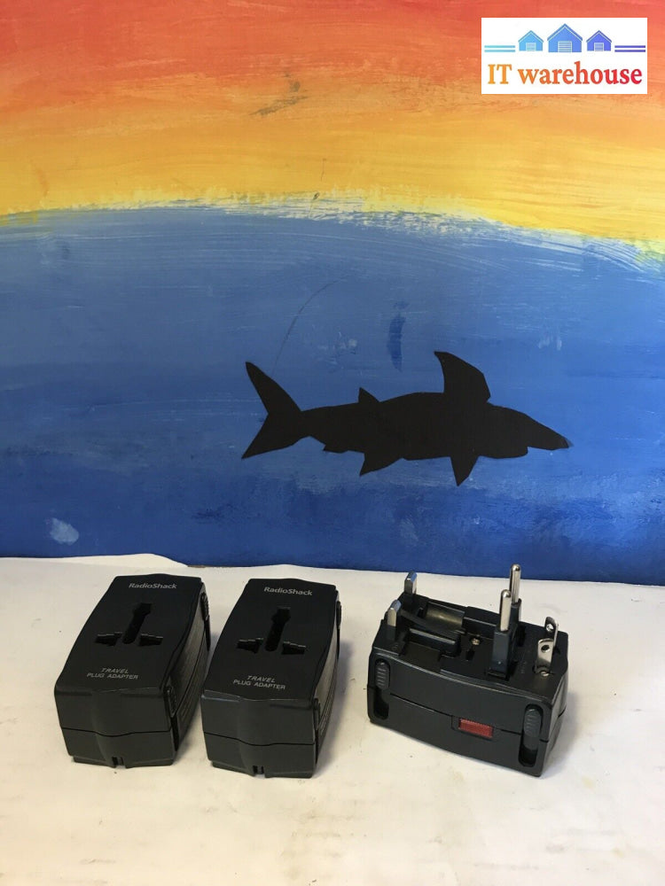 3X Radioshack Travel Multi-Plug Adapter And Surge Protector 273-1445