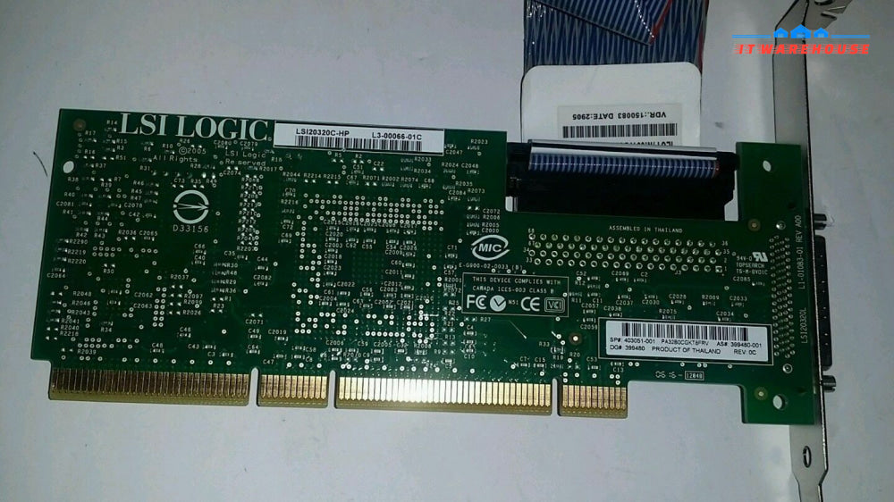 403051-001 Hp Single Ultra 320 Scsi Adapter Pci - X Lsi20320 + Cable @@@