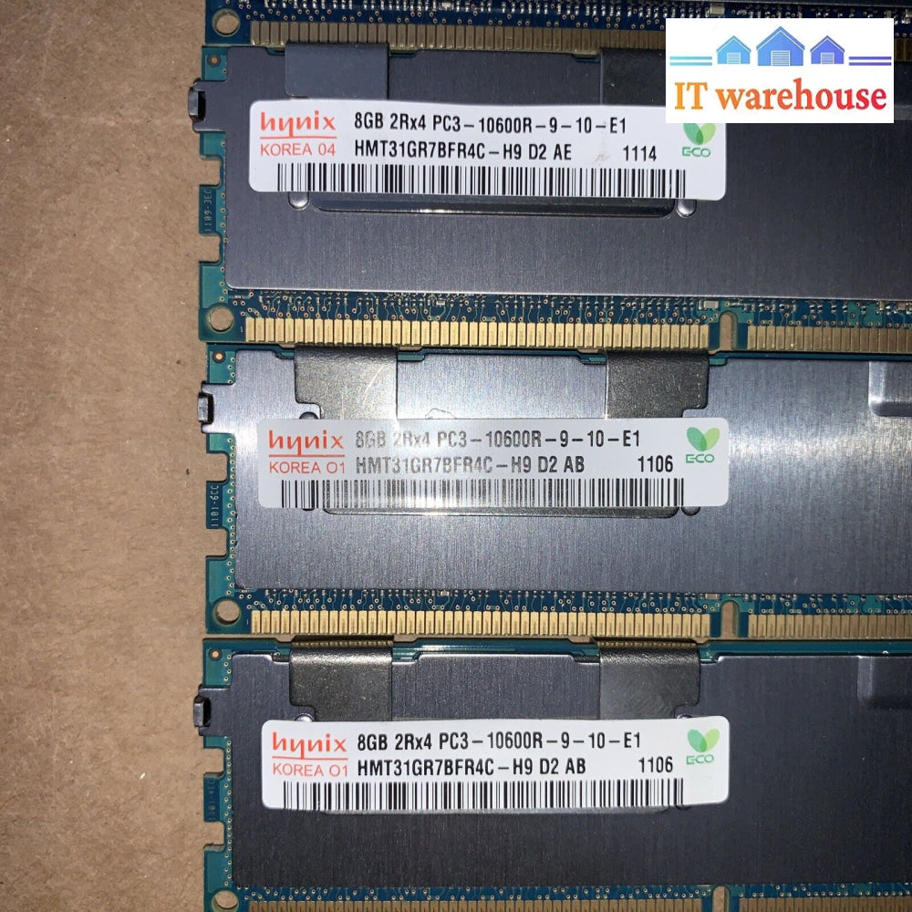 48Gb (6X8Gb) Pc3-10600R Ddr3-1333Mhz 2Rx4 Reg Ecc Hynix Hmt31Gr7Bfr4C-H9