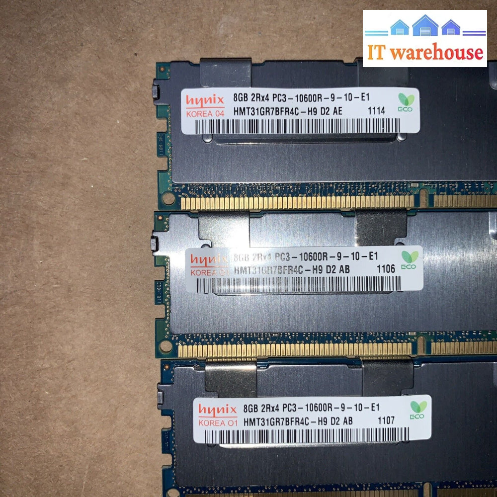 48Gb (6X8Gb) Pc3-10600R Ddr3-1333Mhz 2Rx4 Reg Ecc Hynix Hmt31Gr7Bfr4C-H9