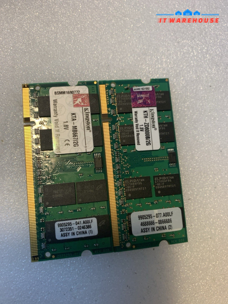 4GB (2×2GB) Kingston Apple DDR2 667MHz PC2-5300 SO-DIMM RAM iMac 2006-2008