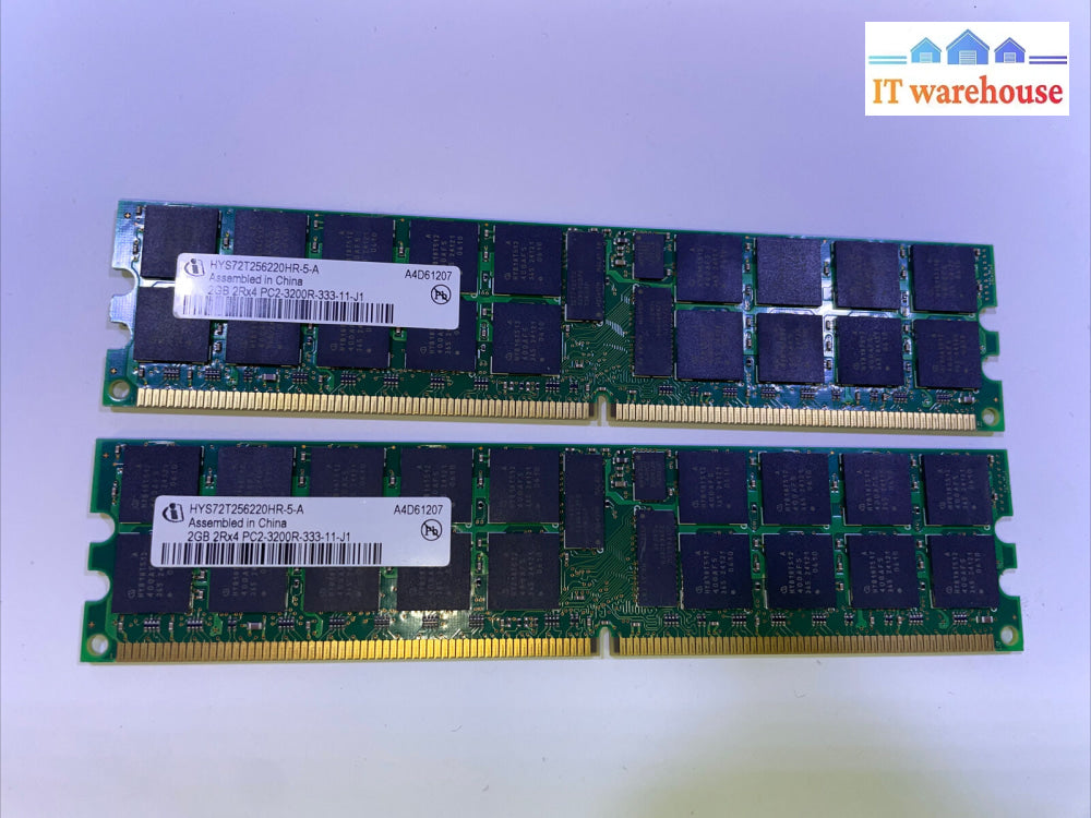 4Gb (2X 2Gb) Infineon Hys72T256220Hr-5-A 2Rx4 Pc2-3200 Server Memory