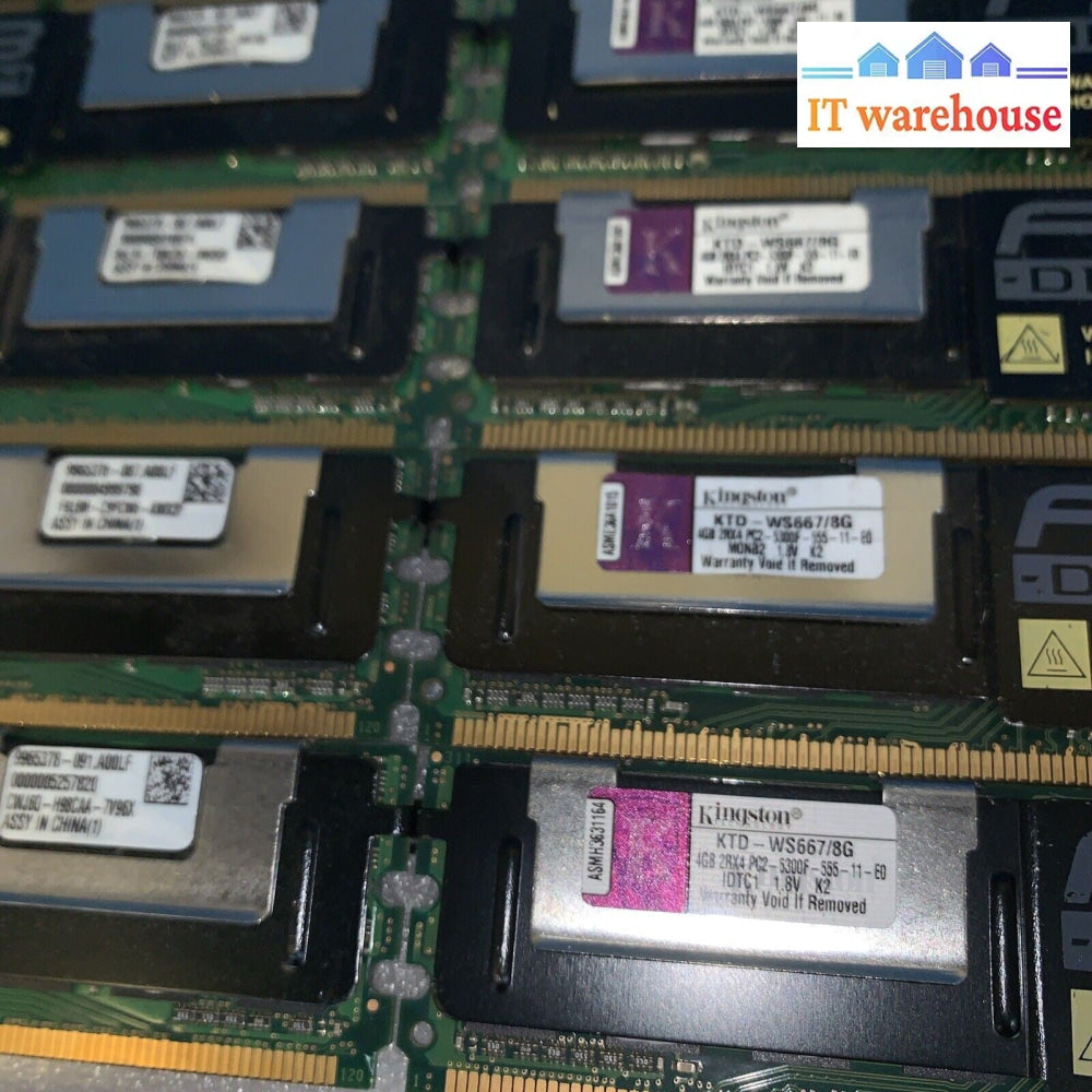 (4x) 4GB Kingston KTD-WS667/8G For PowerEdge 2900,2950, 1900, 1950, 1955, R900
