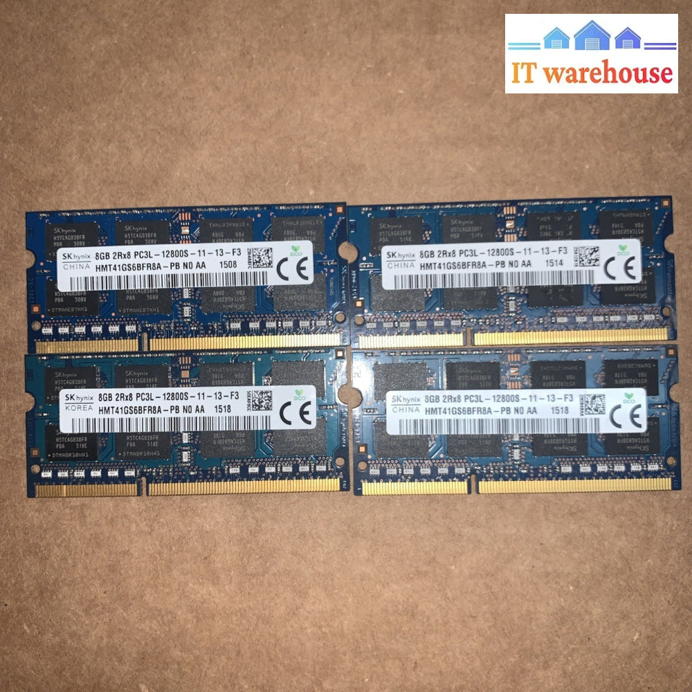 4x 8GB 32GB SK Hynix DDR3L 1600MHz PC3L-12800S SO-DIMM Laptop Memory 2Rx8 1.35V