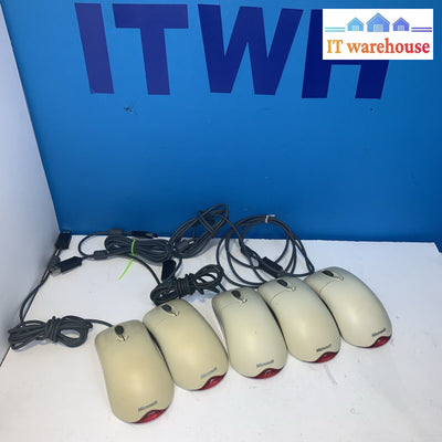 5 x Microsoft USB Wired 3-Button Optical Mouse