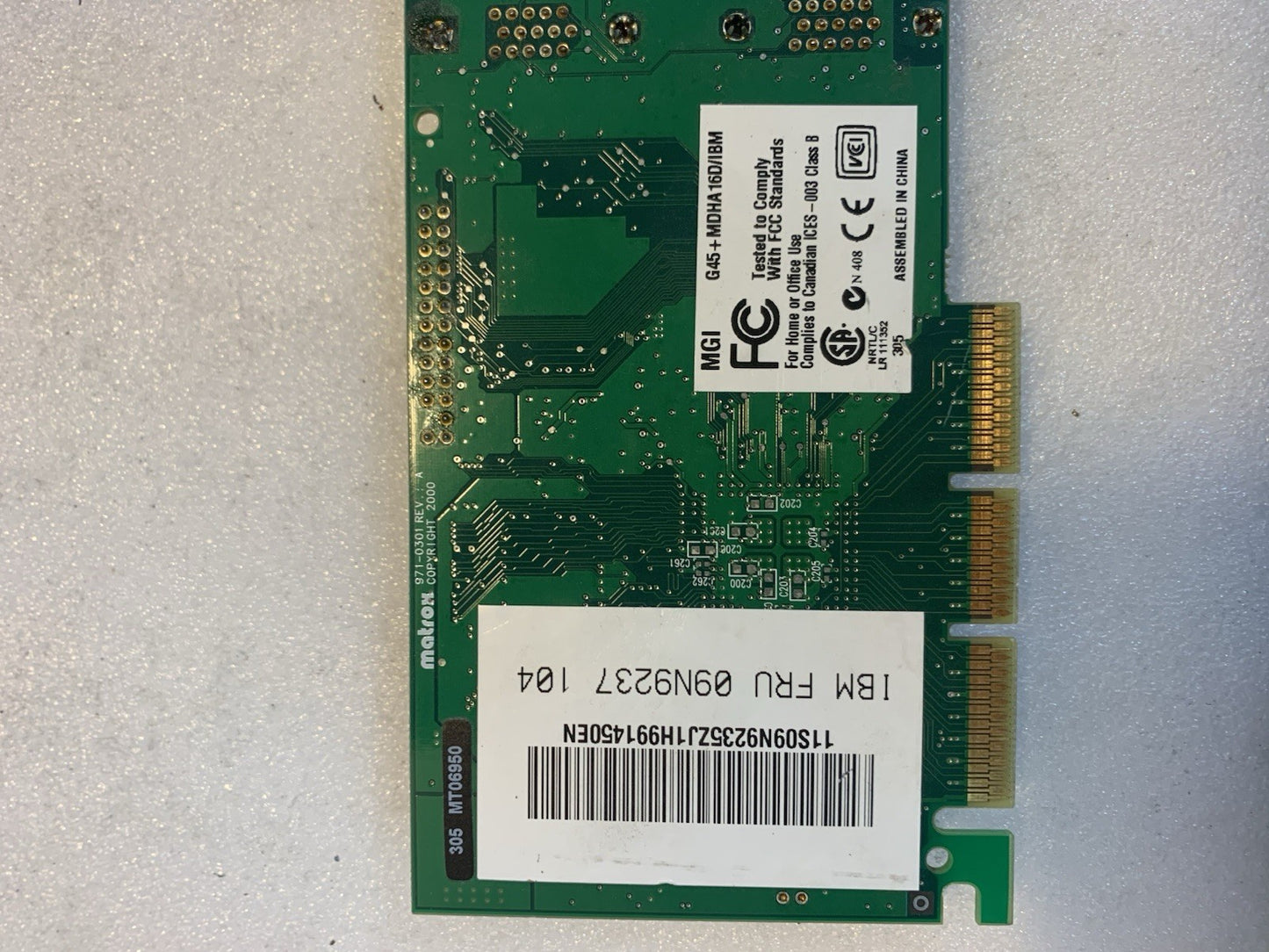 IBM FRU 09N237 Matrox G450 Dual VGA AGP video Graphics Card