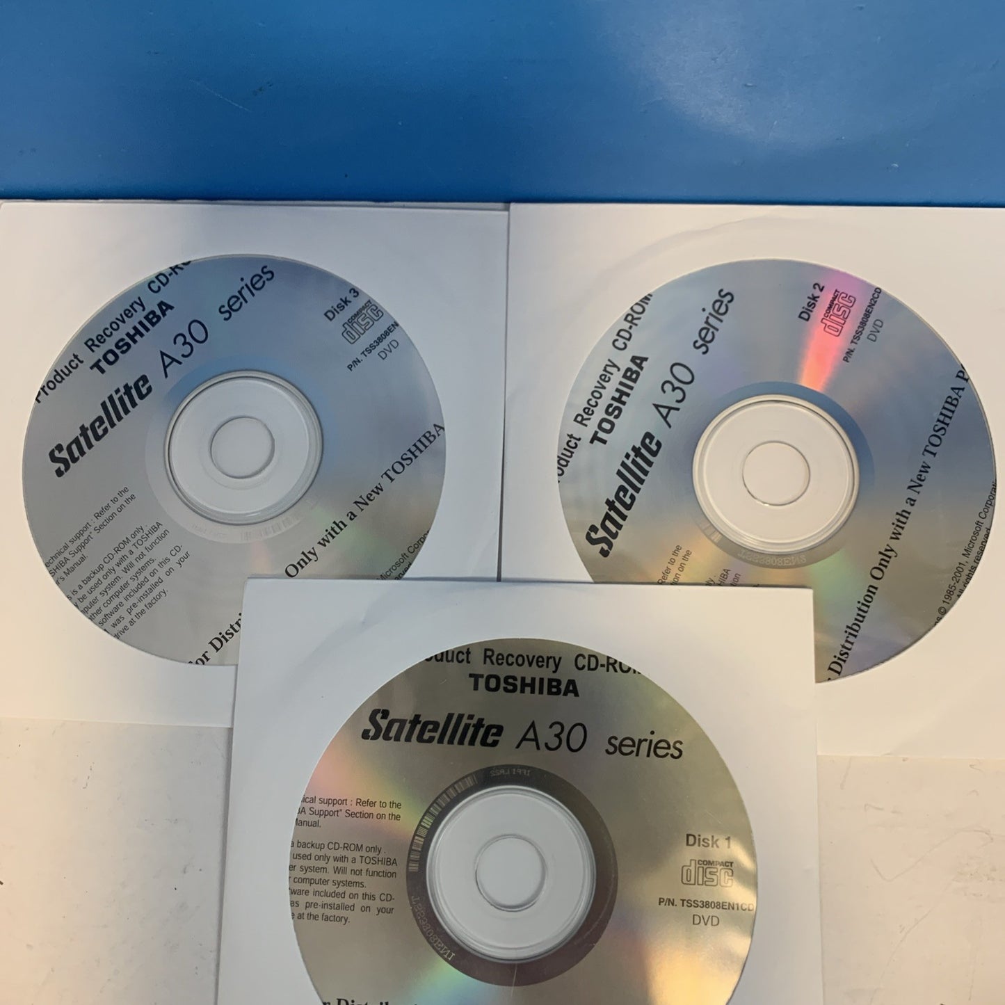 Operating System Windows Recovery CD for Toshiba SatelliteA30 series
