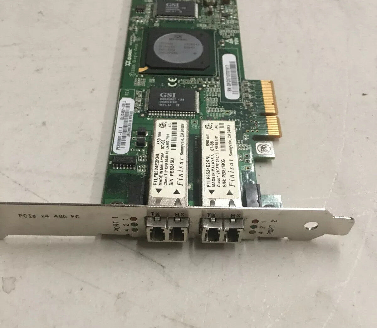 ~ QLOGIC QLE2462 Dual-Port 4GB FIBRE CHANNEL PCI-E # PX2510401-61 A