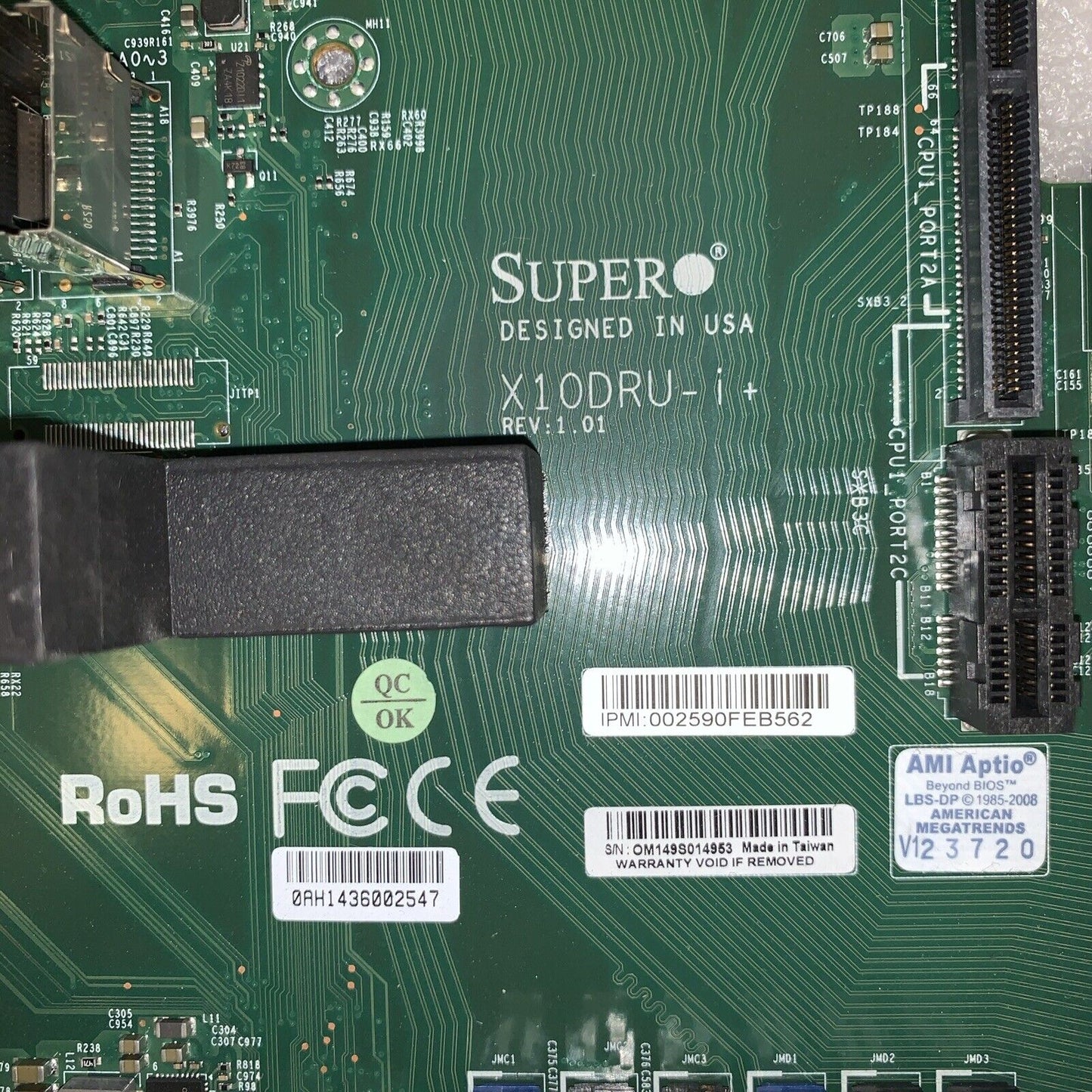 SUPERMICRO X10DRU-I+ MOTHERBOARD BOARD DUAL SOCKET 2011-V3/V4 (2x E5-2609 V3)