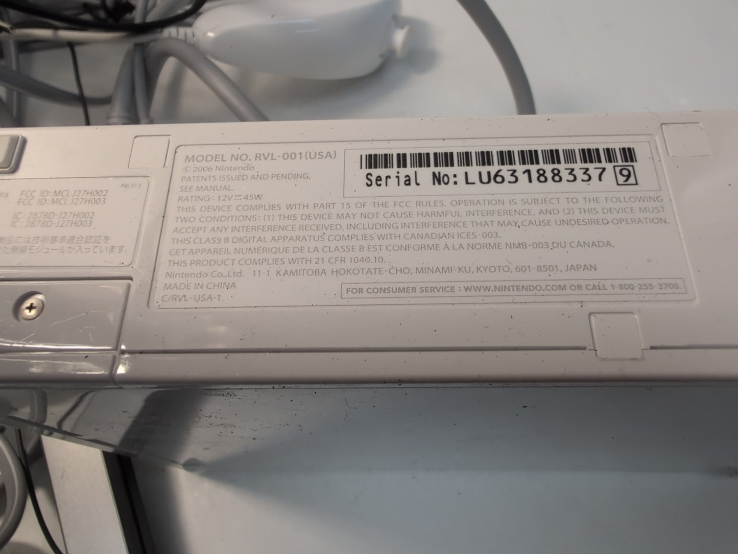 🔥 Nintendo RVL-001 USA Wii Console w/ Controller, Sensor, Cables, Game Disk -