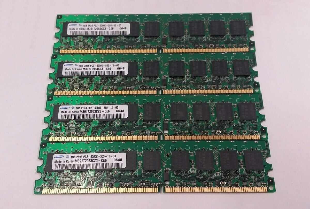 4x Samsung 1GB DDR2 ECC 2Rx8 PC2-5300E M391T2953CZ3-CE6 Ram (NOT for desktop) @@