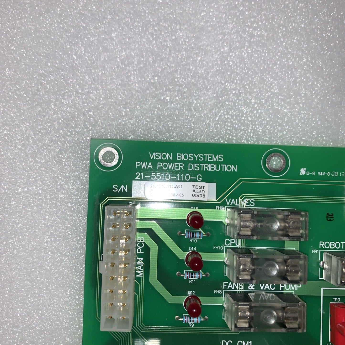 🔥 VISION BIOSYSTEMS PWA POWER DISTRIBUTION 21-5510-110-G
