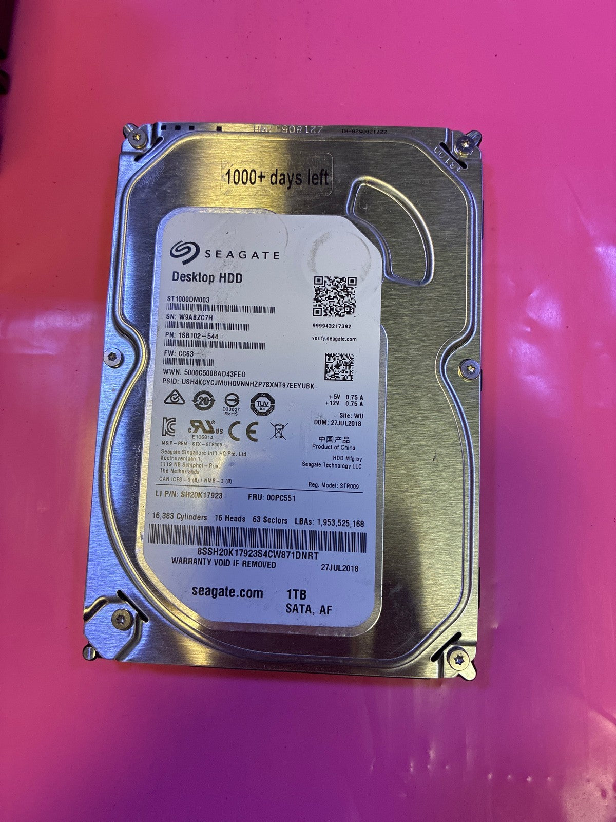 🔥 Seagate Desktop HDD ST1000DM003 1TB SATA Internal Hard Drive 3.5" Used