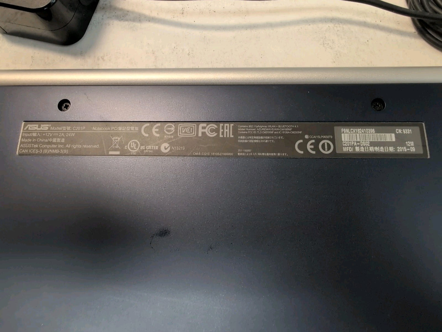 🔥 ASUS C201P 11 inch Chromebook ARM V7 CPU/4GB RAM/ 16GB eMMC w/ CHARGER -