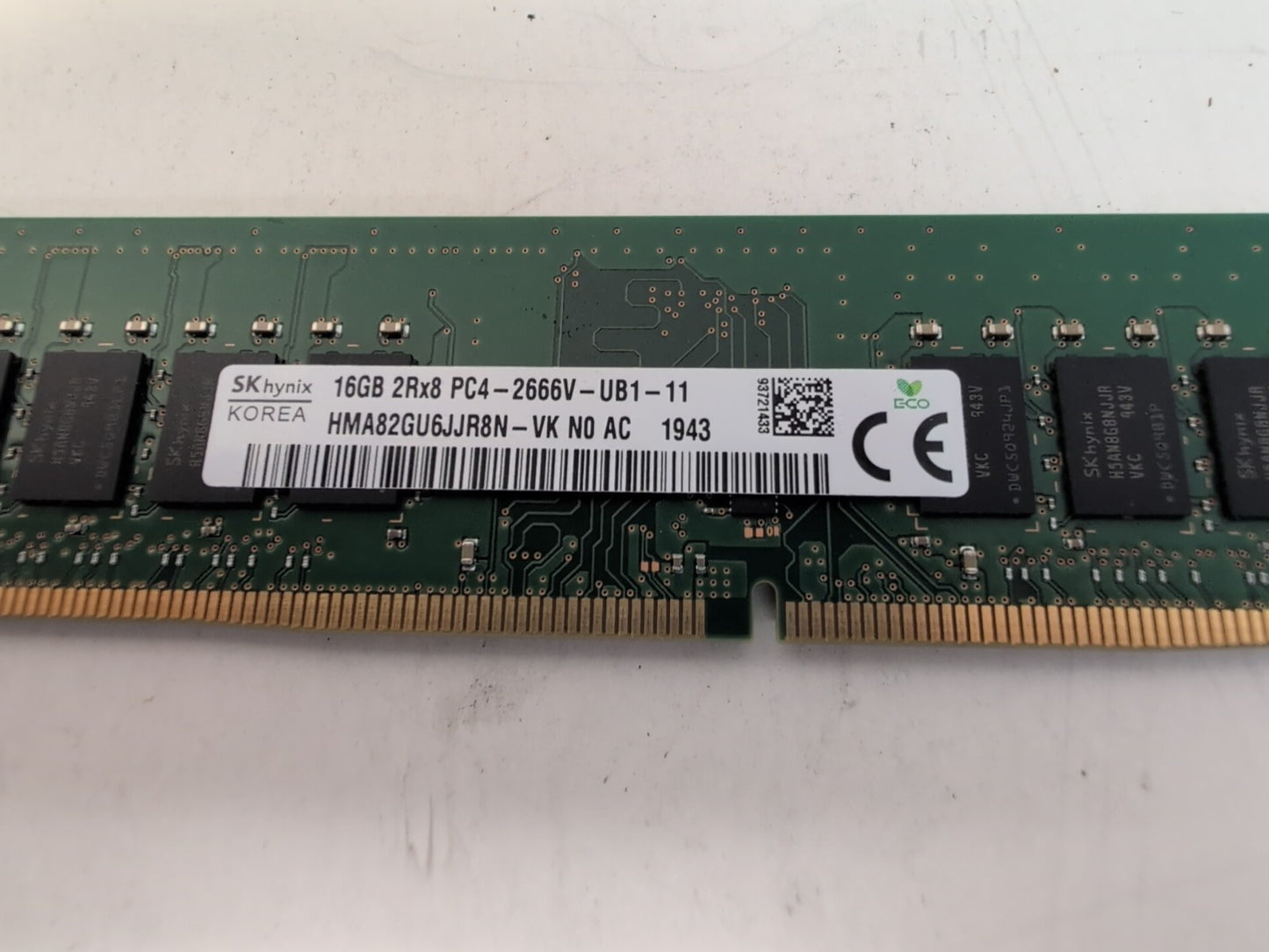 🔥 SK Hynix 16GB DDR4 2666 PC4-21300 Desktop RAM HMA82GU6JJR8N-VK Tested -