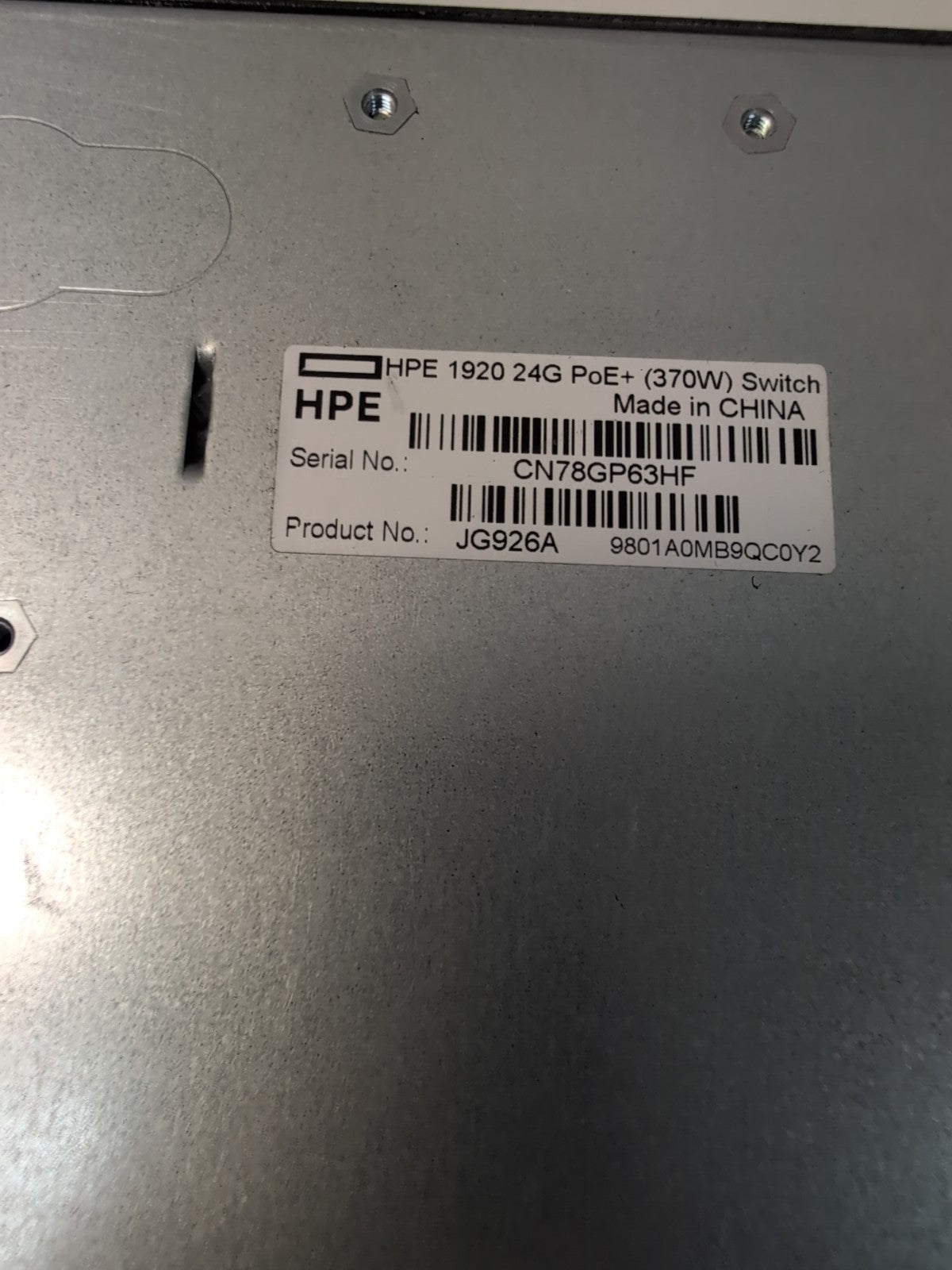 🔥 HP JG926A HPE 1920-24G-PoE+ 370W 24-Port Gigabit Smart Switch -