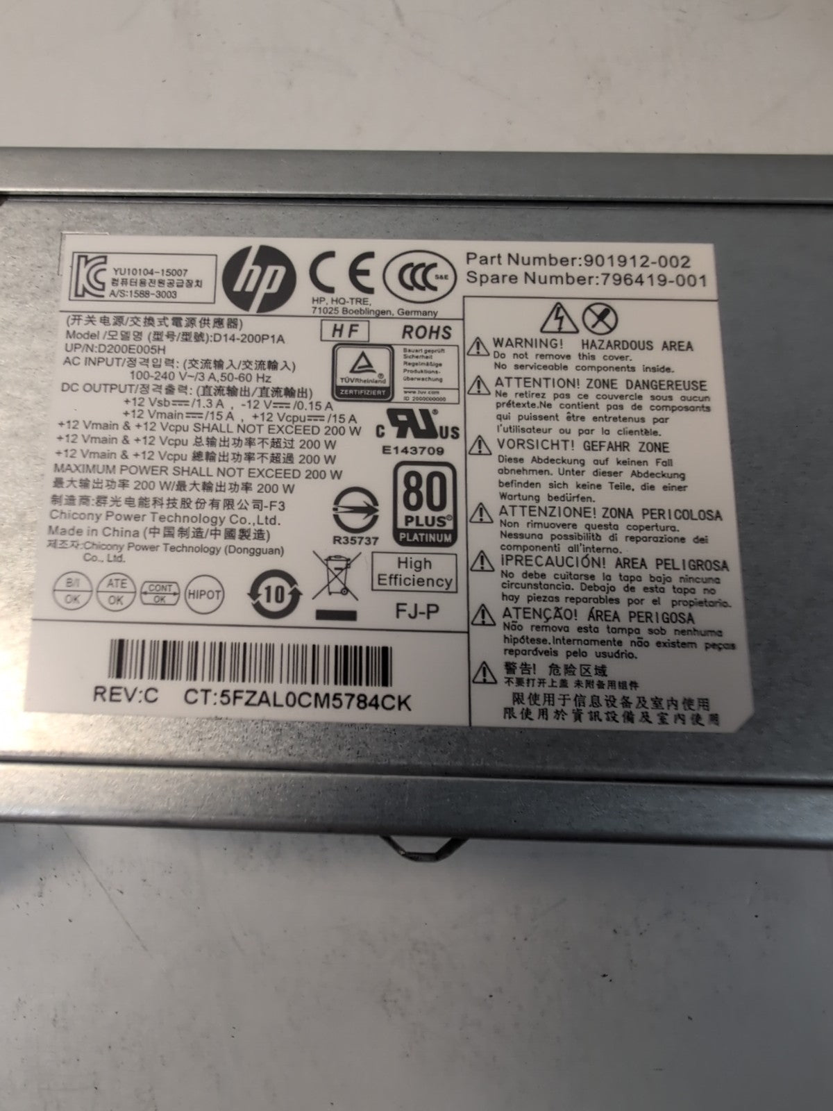 🔥 HP ProDesk EliteDesk 600 705 800 G2 SFF 200W Power Supply 901912-002 796419-