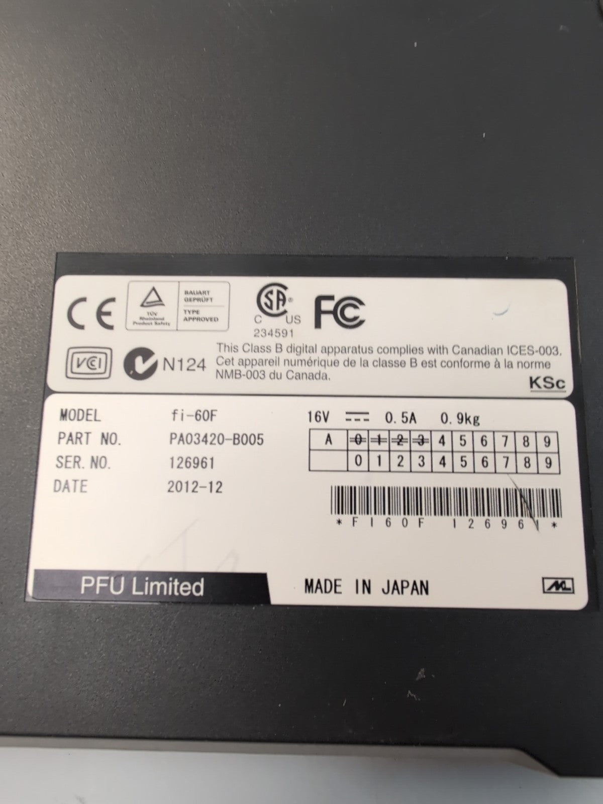 🔥 Fujitsu A6 size fi-60F Flat Color desktop USB Scanner With Power Adapter -