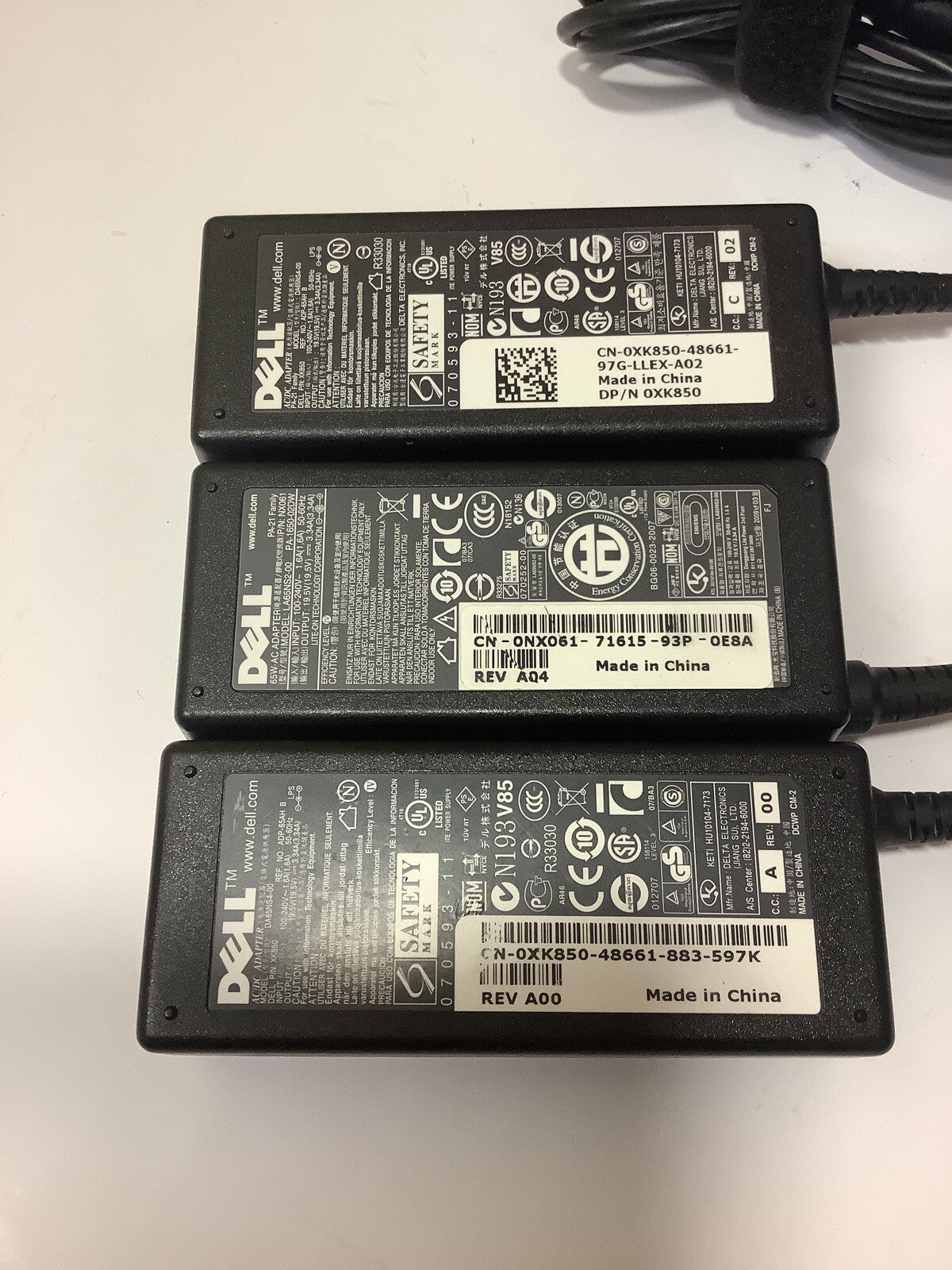 3x Genuine AC Adapter Charger Power Dell Inspiron 1318 1750 XK850 NX061 330-0395