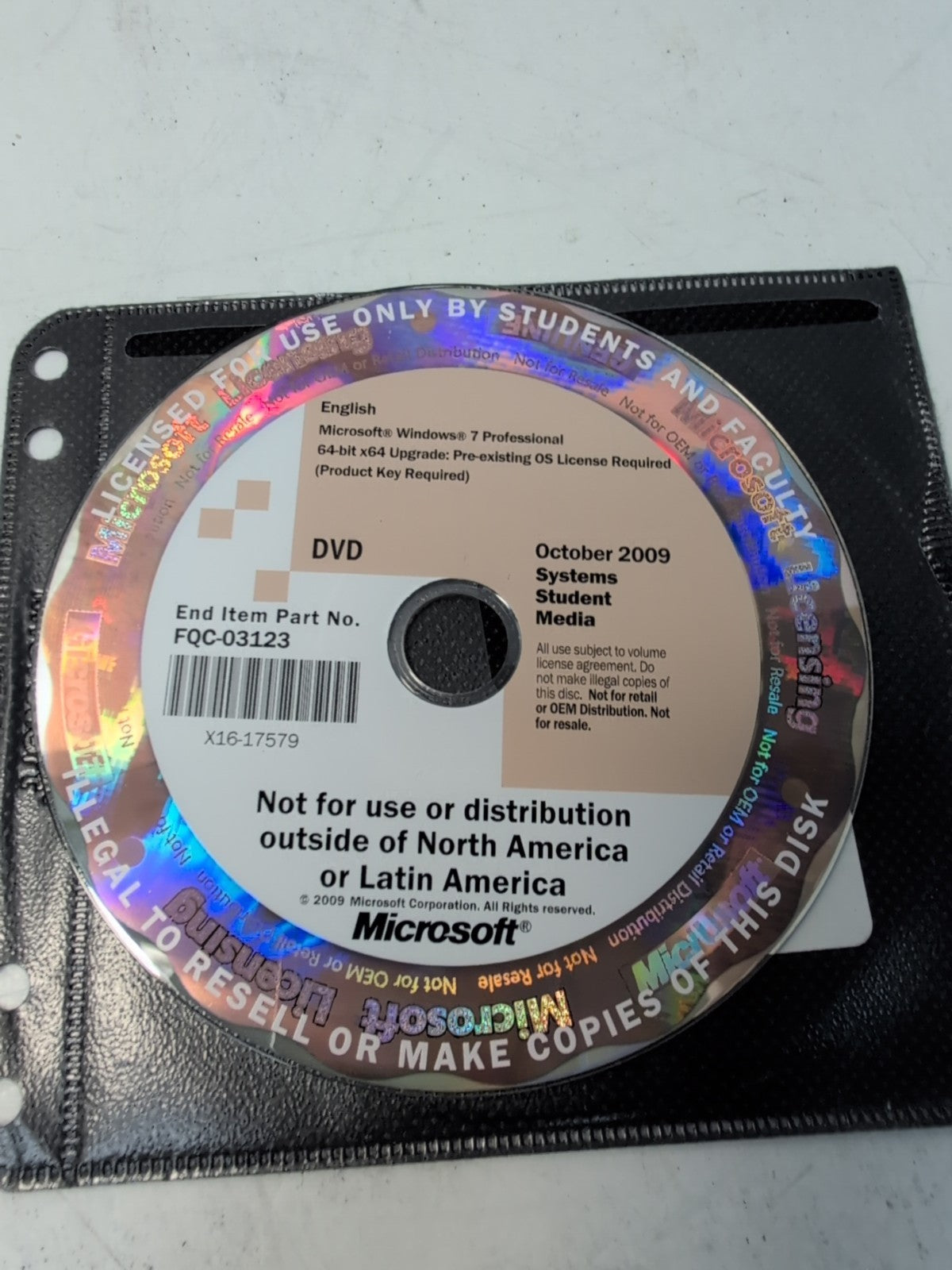 🔥 Microsoft Windows 7 Professional 64-bit English Disk Kit DVD (No Key) -