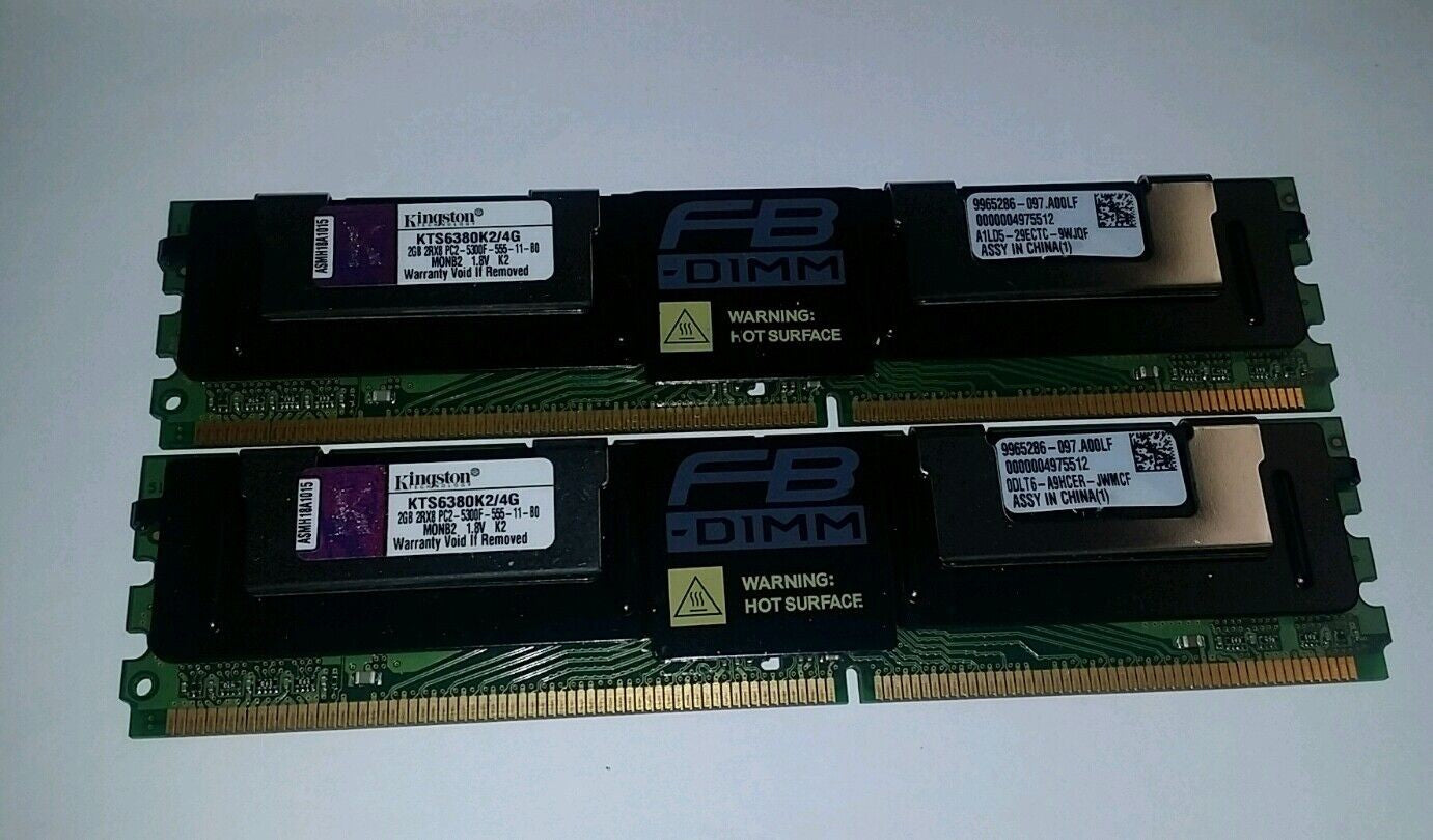 4GB 2x 2GB Kingston DDR2 Memory RAM 667MHz KTS6380K2/4G