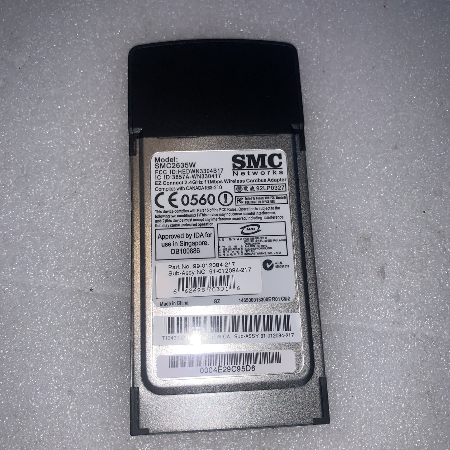 🔥 EZ Connect 2.4GHz PCMCIA Wireless Adapter, SMC SMC2635W For Vintage Laptops