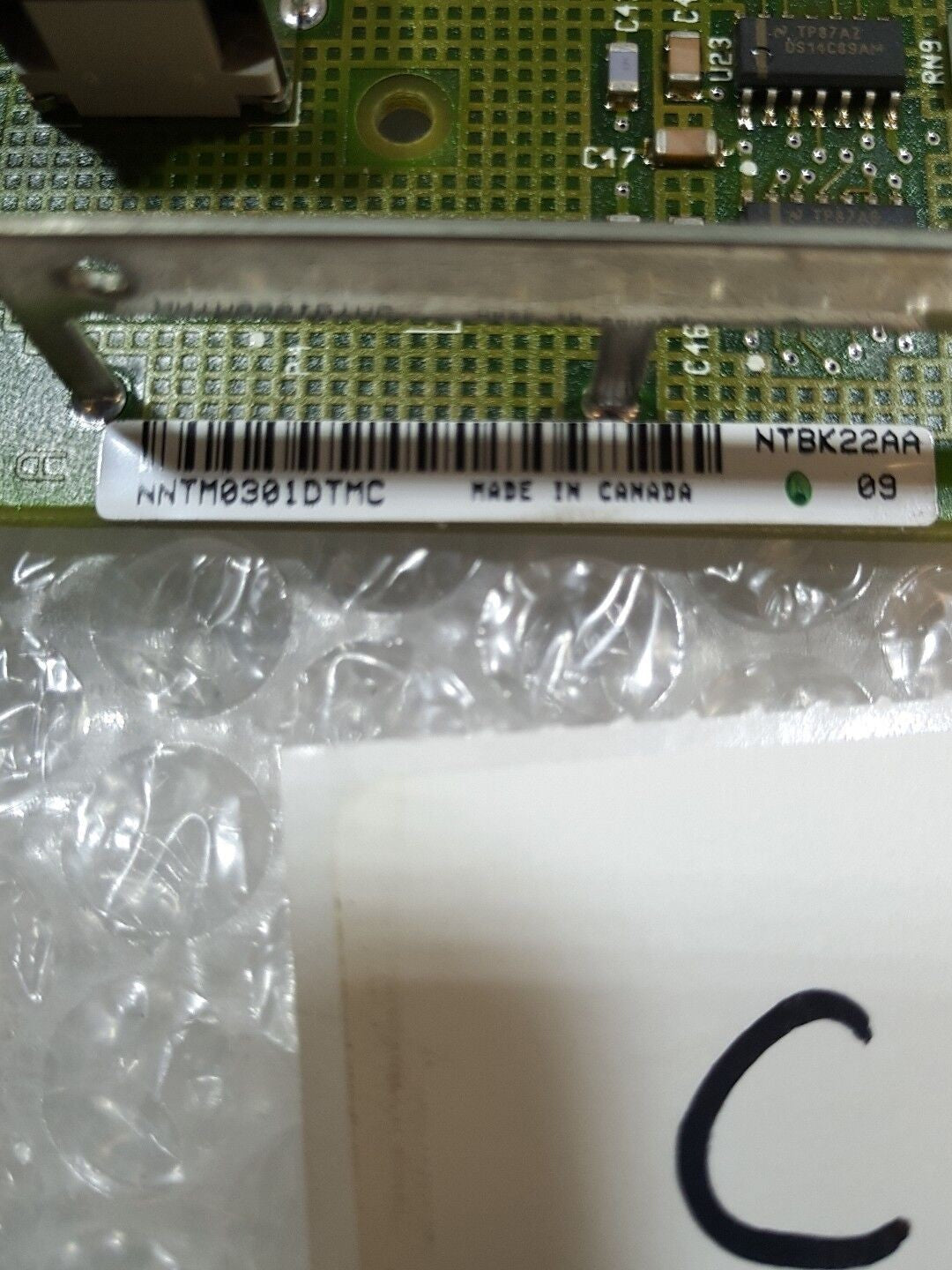 - Nortel NTBK22AA TELEPHONE SYTEM MODULE CARD RIse 09 @@@
