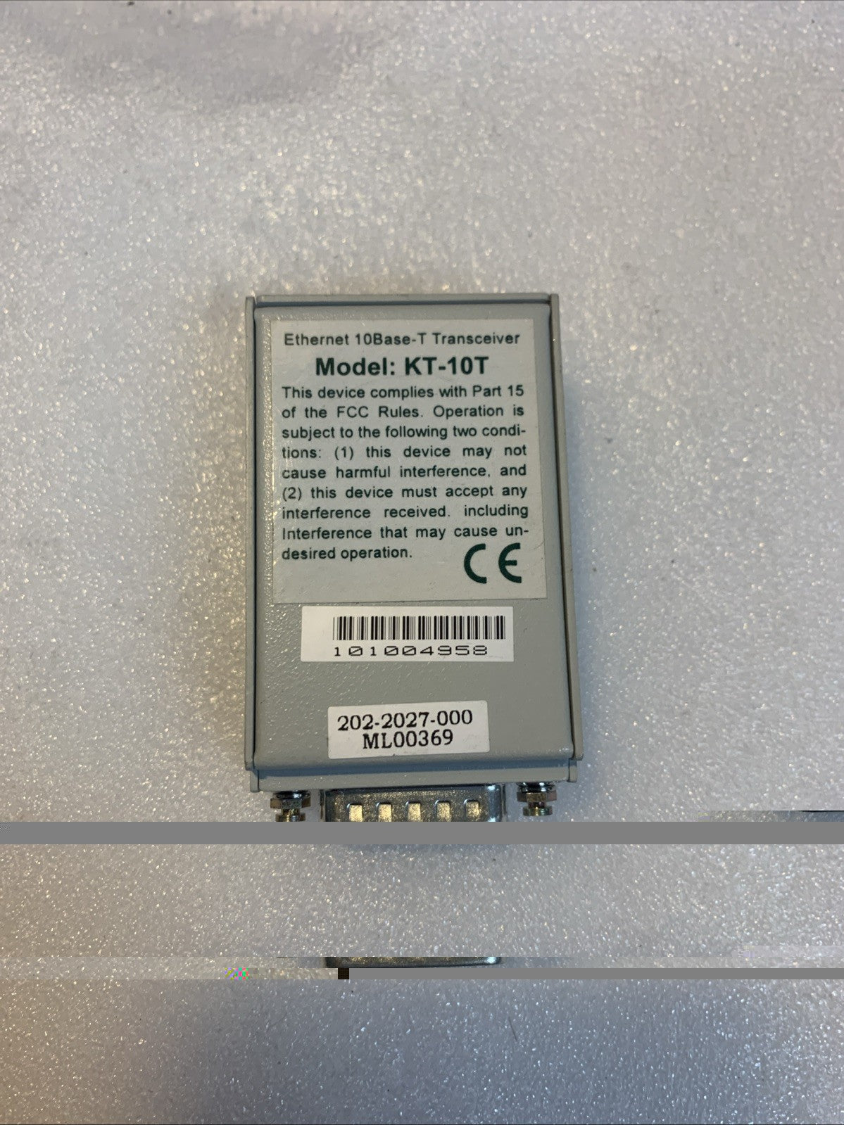 KTI Networks KT-10T Ethernet 10 Base-T Transceiver