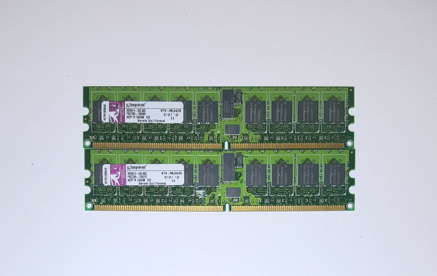 2x Kingston KTH-MLG4/2G 1GB DDR2 PC2-3200 240pin ECC Server Memory @@@