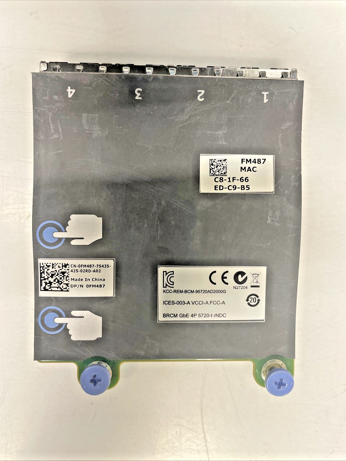 2X Dell Ethernet Network Daughter Card P/N: 0FM487 +