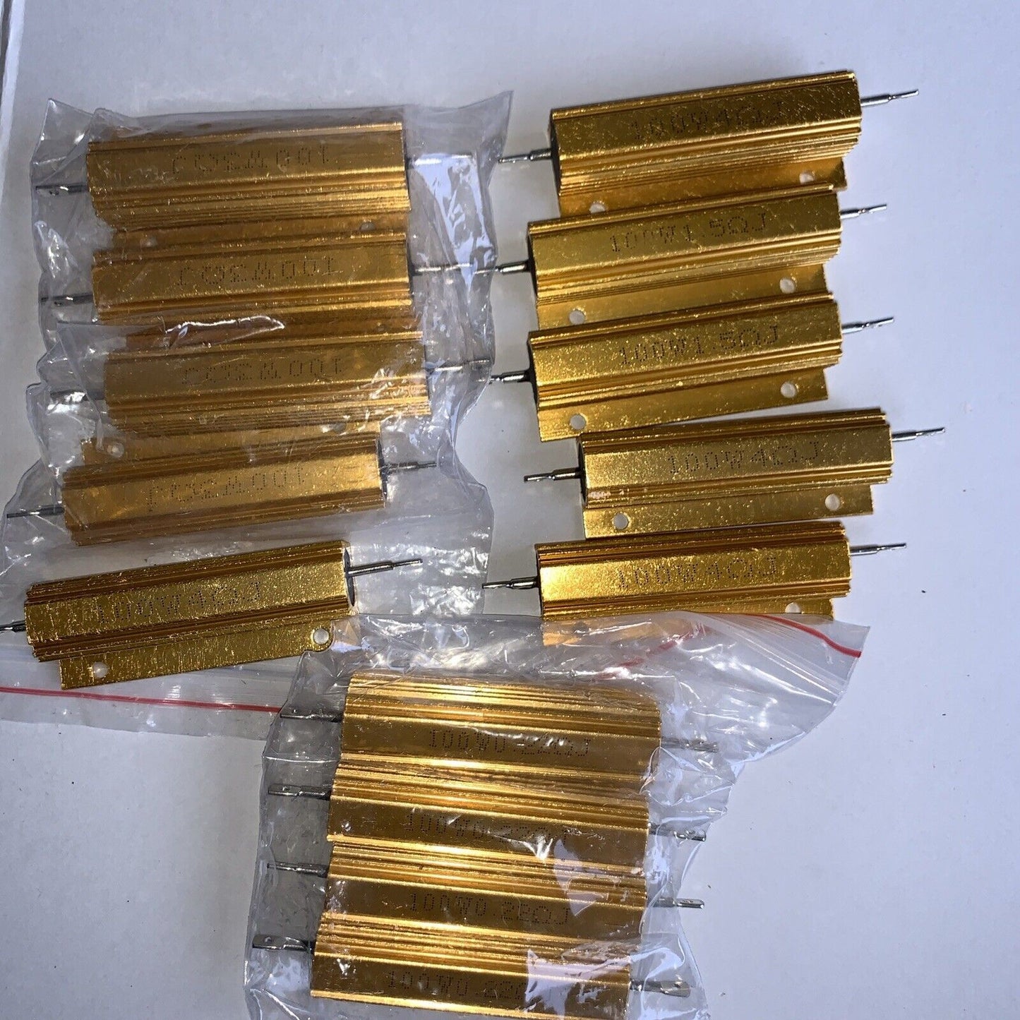 50 x 100W 0.1/ .22/1.5/3/4/Ohm Shell Power Aluminum Case Wirewound Resistor