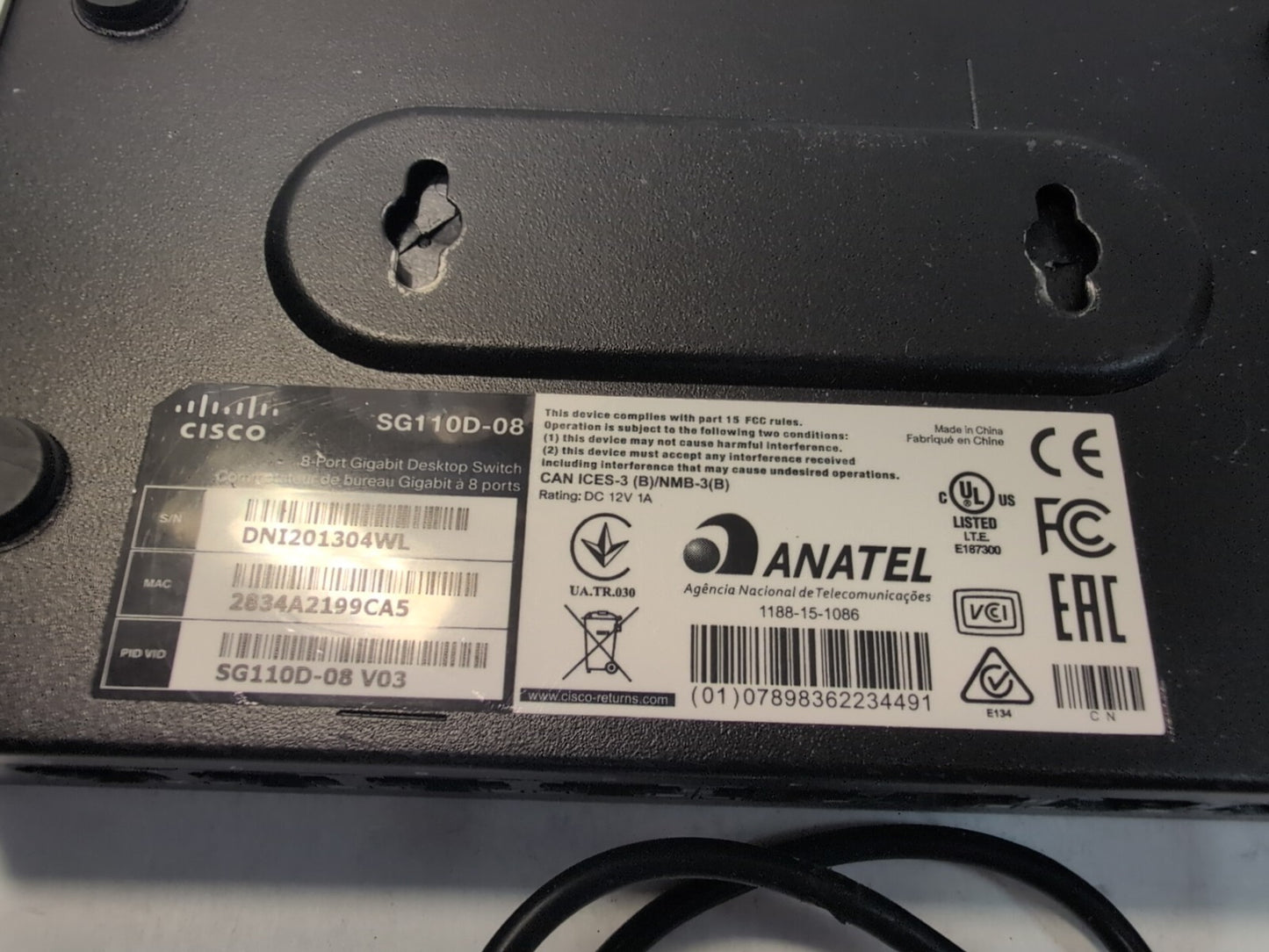 🔥 Cisco SG110D-08 8-Port Ethernet Network Gigabit Desktop Unmanaged Switch -