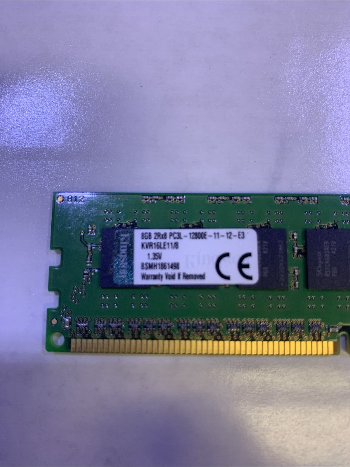 🔥 8GB Kingston DDR3 ECC Unbuffered | KVR16E11/8 | PC3-12800E | ECC RAM MEMORY