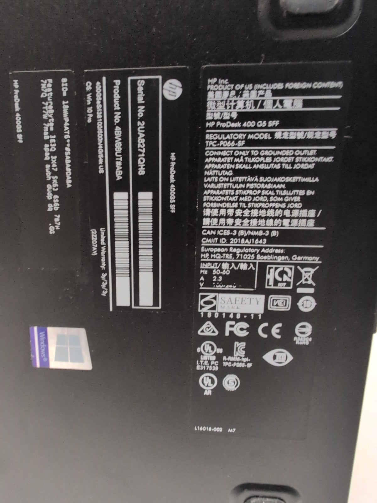 🔥 HP ProDesk 400 G5 SFF PC i3-8100,3.60GHz/ 8GB RAM/ 240GB SSD/ WIN 11 PRO -