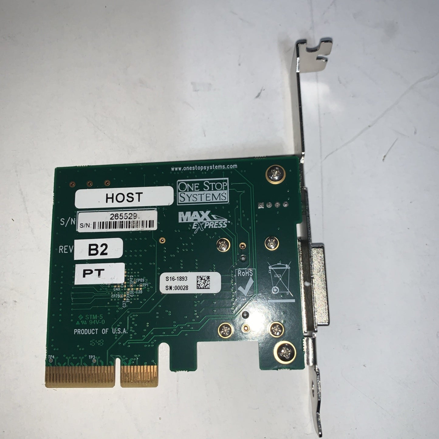 One Stop Systems OSS-PCIe-HIB25-x4 MAX Express PCIe x4 Host Interface Card