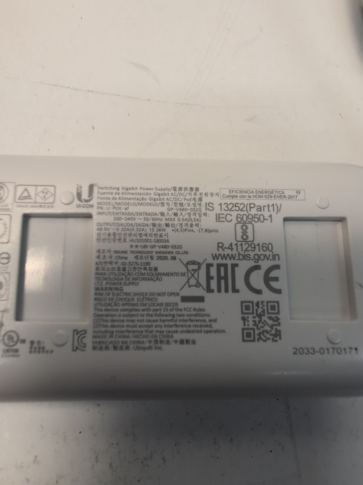 🔥 2x Unused Ubiquiti UniFi LAN U-PoE-AF Injector GP-V480-032G 48V 0.32A -
