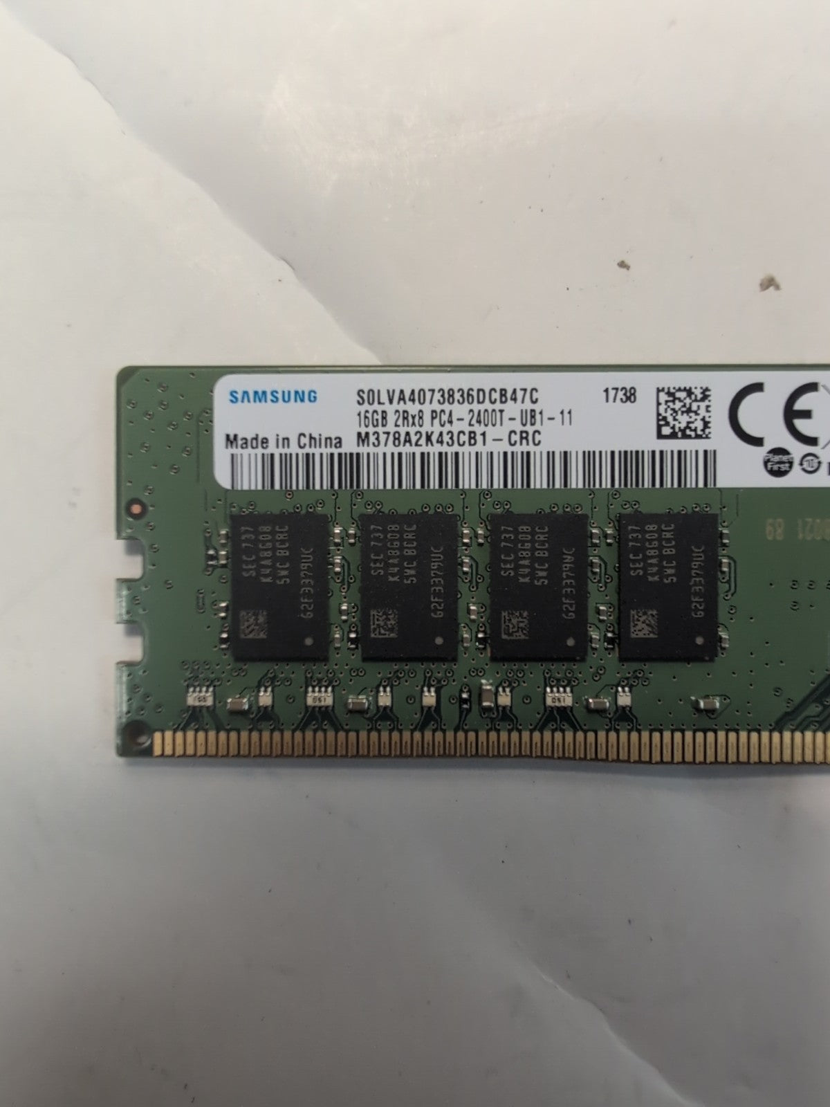 🔥(lot of 2) Samsung 16GB DDR4 2400 MHz PC4 Desktop RAM M378A2K43CB1-CRC -