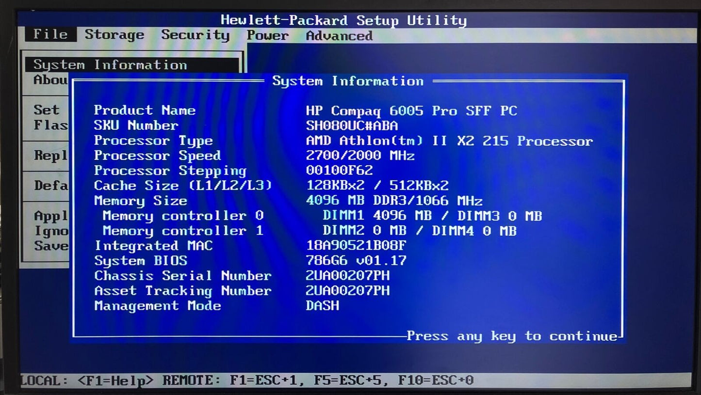 HP Compaq 6005 Pro SFF PC AMD Athlon II CPU / 4GB RAM / 500GB HDD / Windows XP ~