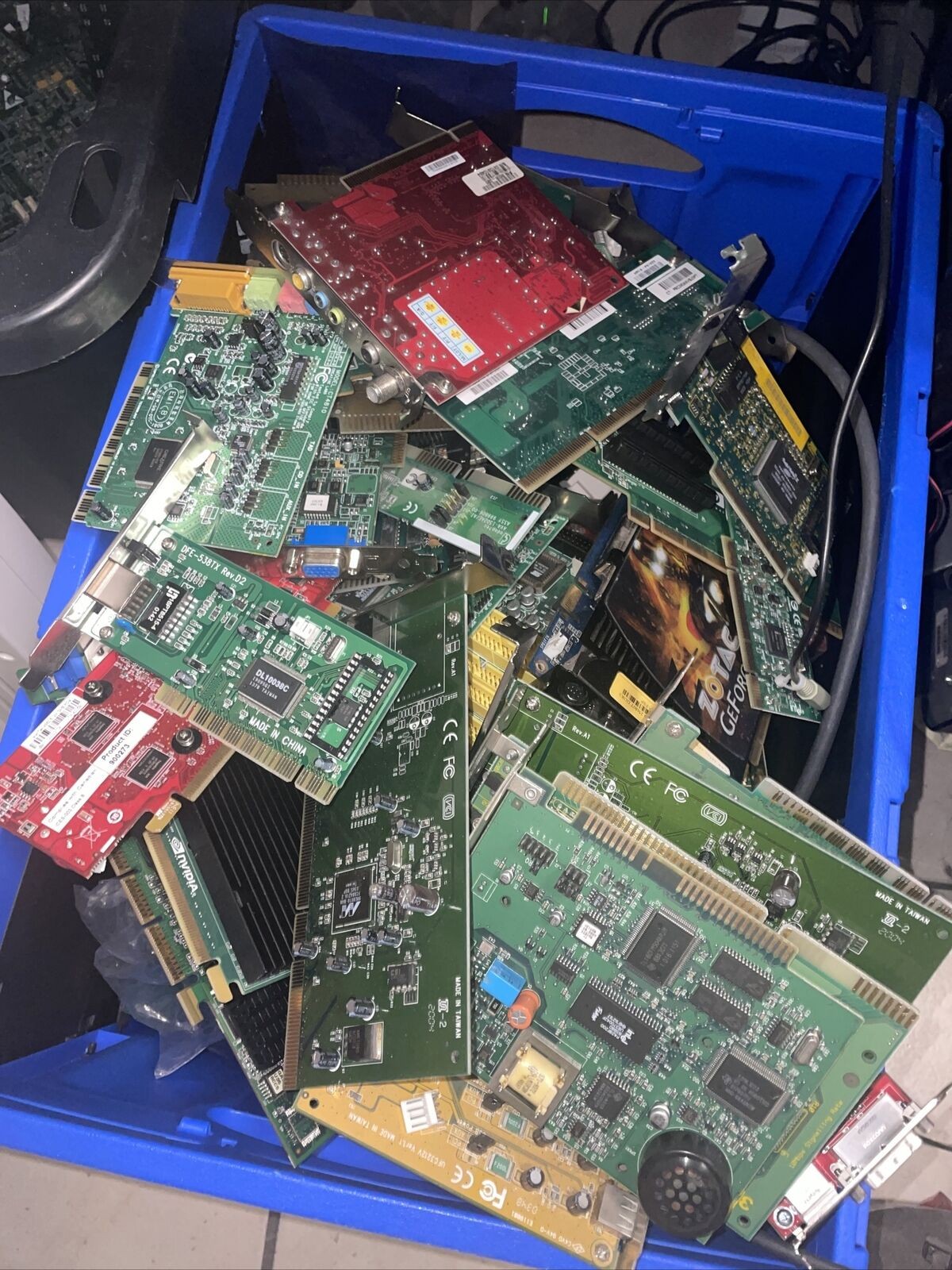 (Lot of 20) Mixed Computer/ PCB Circuit Card W/ Gold Finger Scrap Gold Recovery