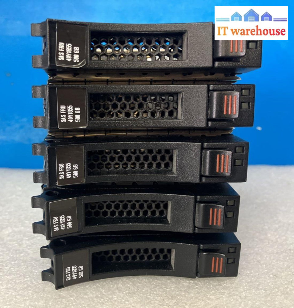 5X Ibm 49Y1851 500Gb 7.5K Sas 2.5’ Hdd St9500430Ss 49Y1855 Pn 49Y1854 W/ Caddy ~