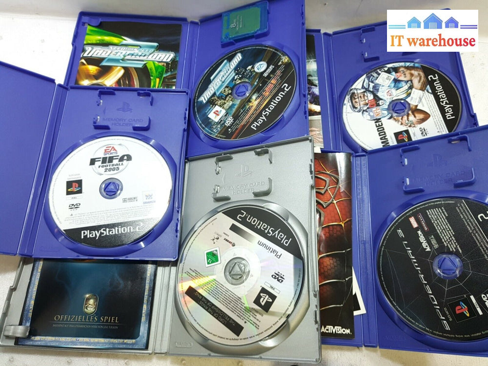 - 5X Ps2 Game Disc With Box (Fifa2005 Spiderman Fifa06 Need For Speed...)