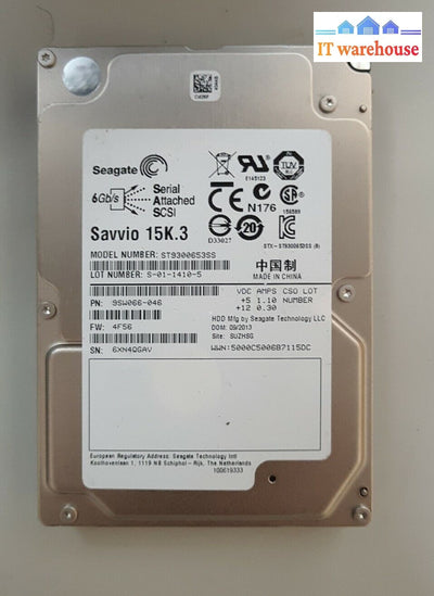 - 5X Savvio Seagate St9300653Ss 9Sw066 300Gb 15K Rpm 6Gbps 2.5’ Sas Hdd