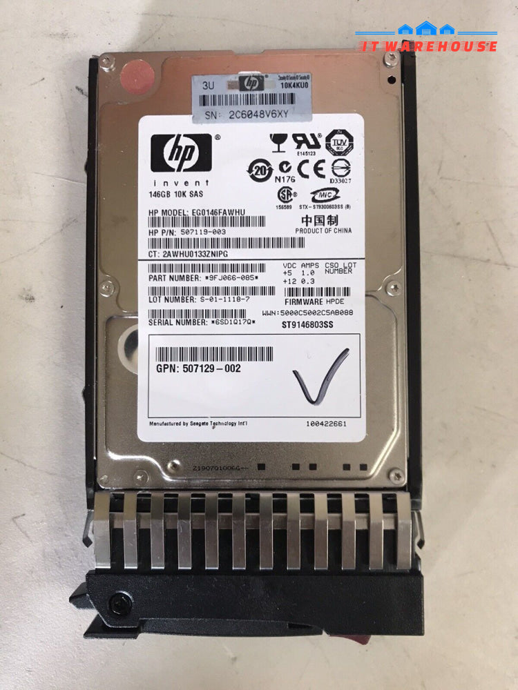 ~ 6X Hp Eg0146Fawhu 2.5” 146Gb 10K Sas Hdd With Tray Caddy 507283-001