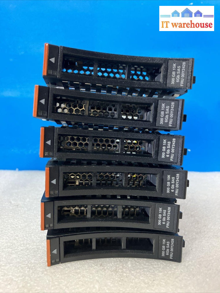 6X Ibm 00Y2499 300Gb 15K Sas 2.5’ Hdd St9300653Ss 00Y2428 Pn 00Y5718 W/ Caddy ~