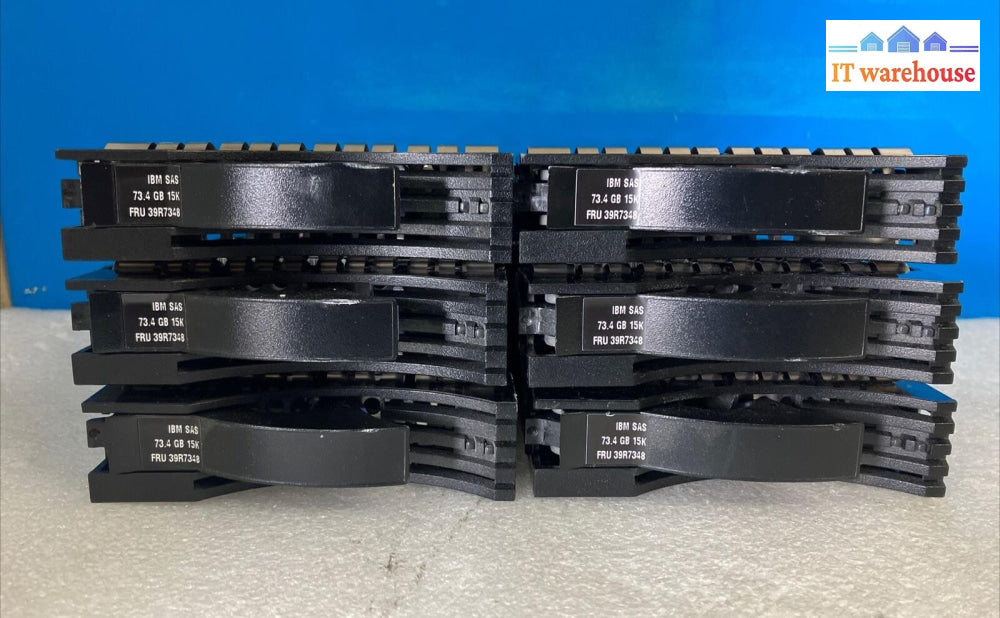 6X Ibm 40K1043 73.4Gb 15K Sas Hdd Dqf9P73025Dl Fru 39R7348 Pn 26K5841 W/ Caddy ~