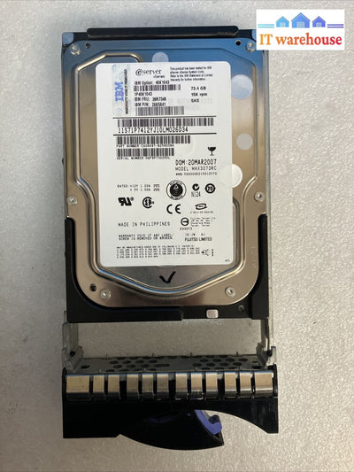 6X Ibm 40K1043 73.4Gb 15K Sas Hdd Dqf9P73025Dl Fru 39R7348 Pn 26K5841 W/ Caddy ~
